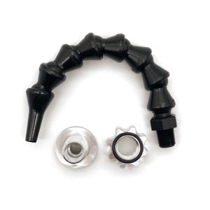 Install this Clear Coolant Air Nozzle in your machine tool door/window to improve your visibilty.